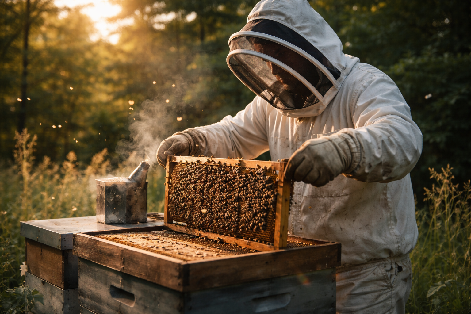 Algerian Beekeeper using VarroShield